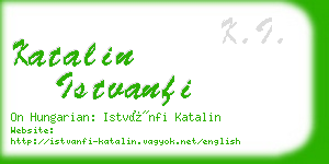 katalin istvanfi business card